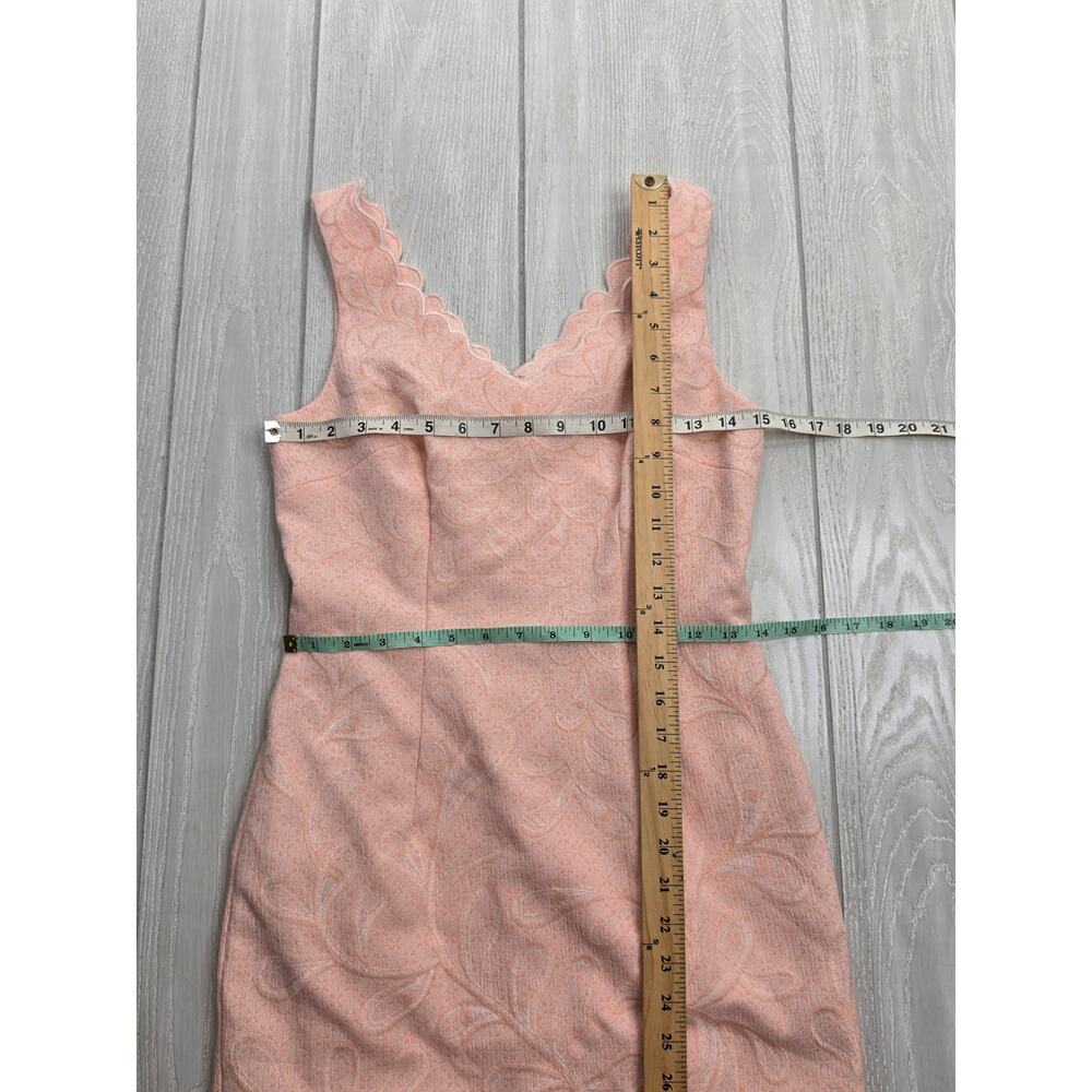 Antonio Melani Blush Pink Floral Scalloped Sleeveless Sheath Dress Size 2 - Picture 6 of 13